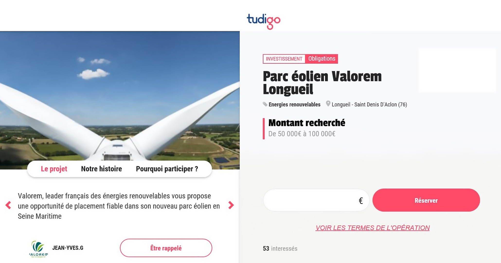 Investir dans le projet éolien de Longueil et Saint-Denis-d’Aclon