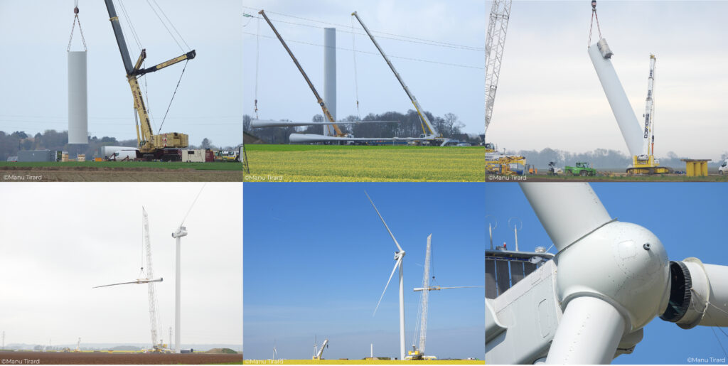 Assemblage des éoliennes de Longueil Énergies